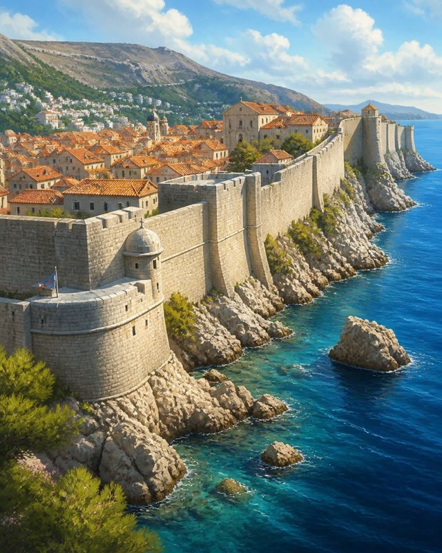 Dubrovnik City Walls card art